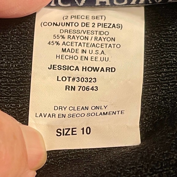 Jessica Howard 2-Piece Set Black Jacket + Maxi Dress Womens Sz 10 .01:S1396 - Picture 8 of 11